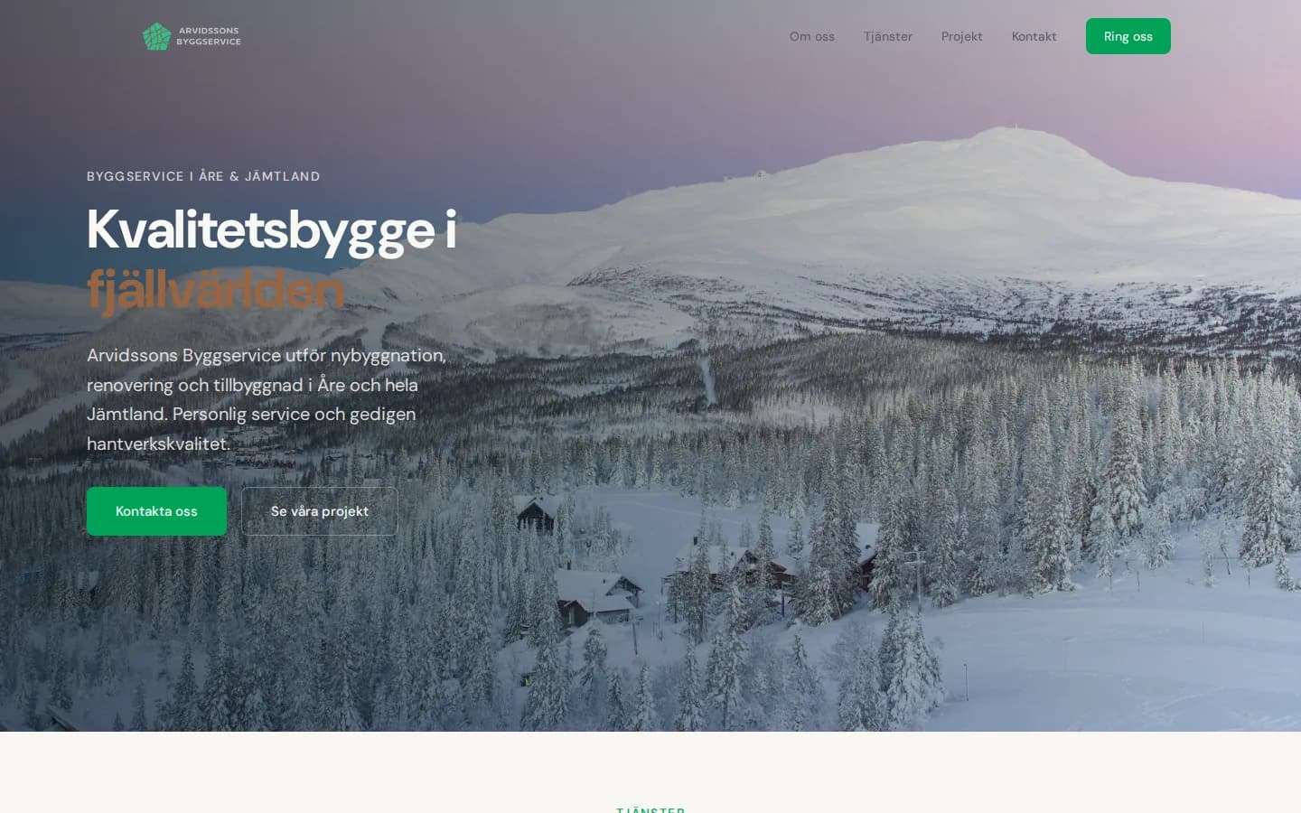 Arvidssons Byggservice hemsida