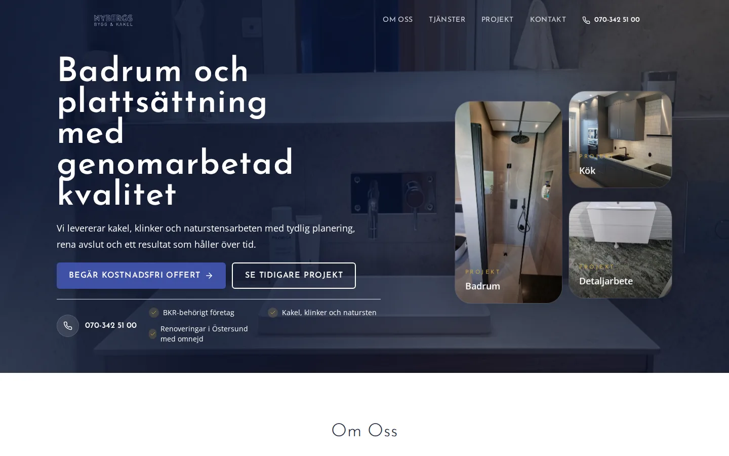 Nybergs Bygg & Kakel hemsida