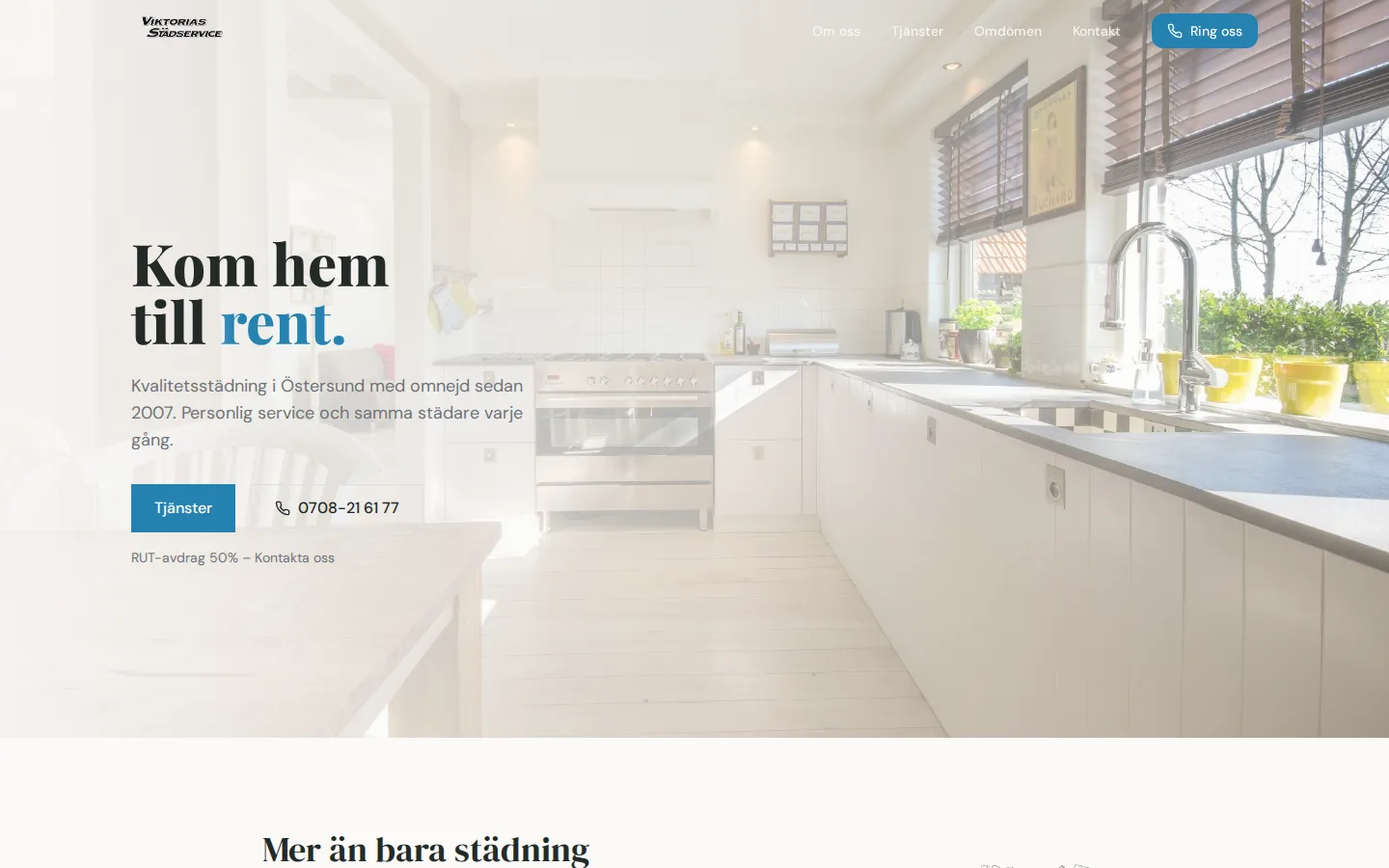 Viktorias Städservice hemsida