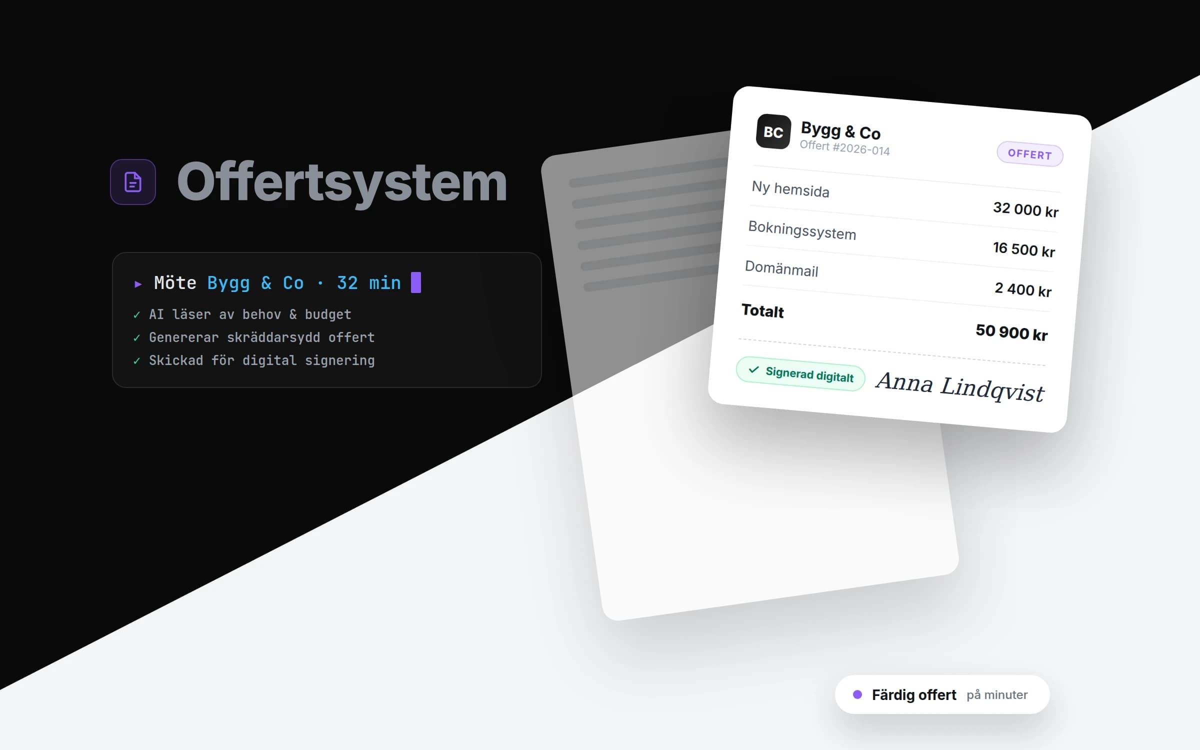 Offertsystem — från möte till färdig offert