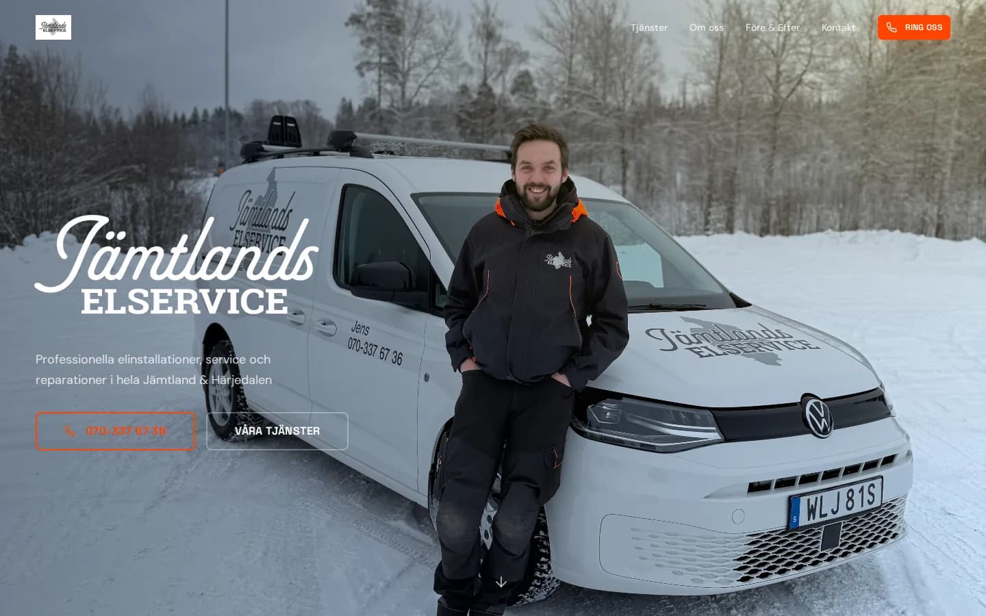 Jämtlands Elservice hemsida