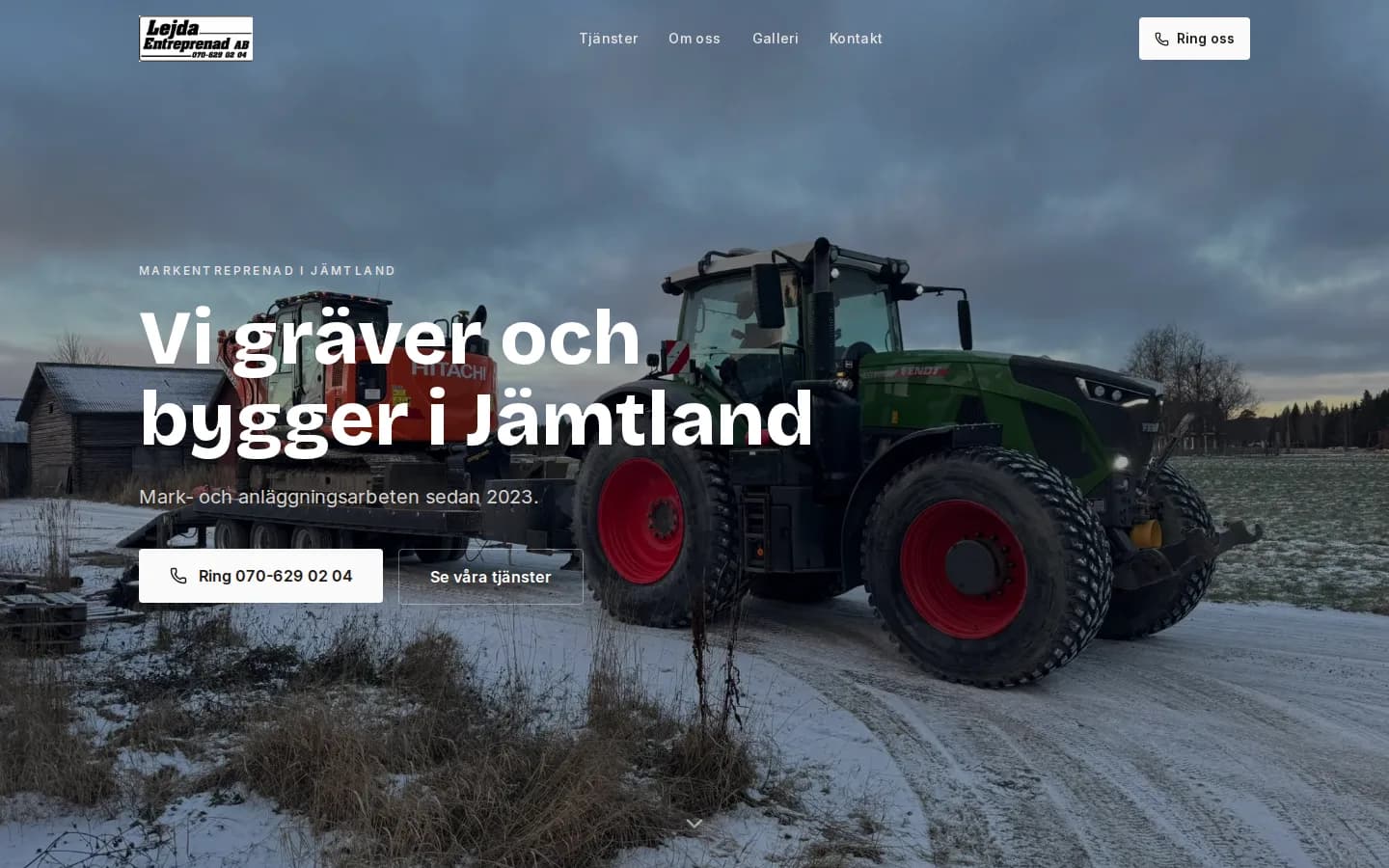 Lejda Entreprenad hemsida