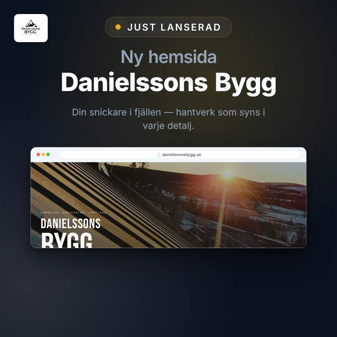 Launch-content för Danielssons Bygg