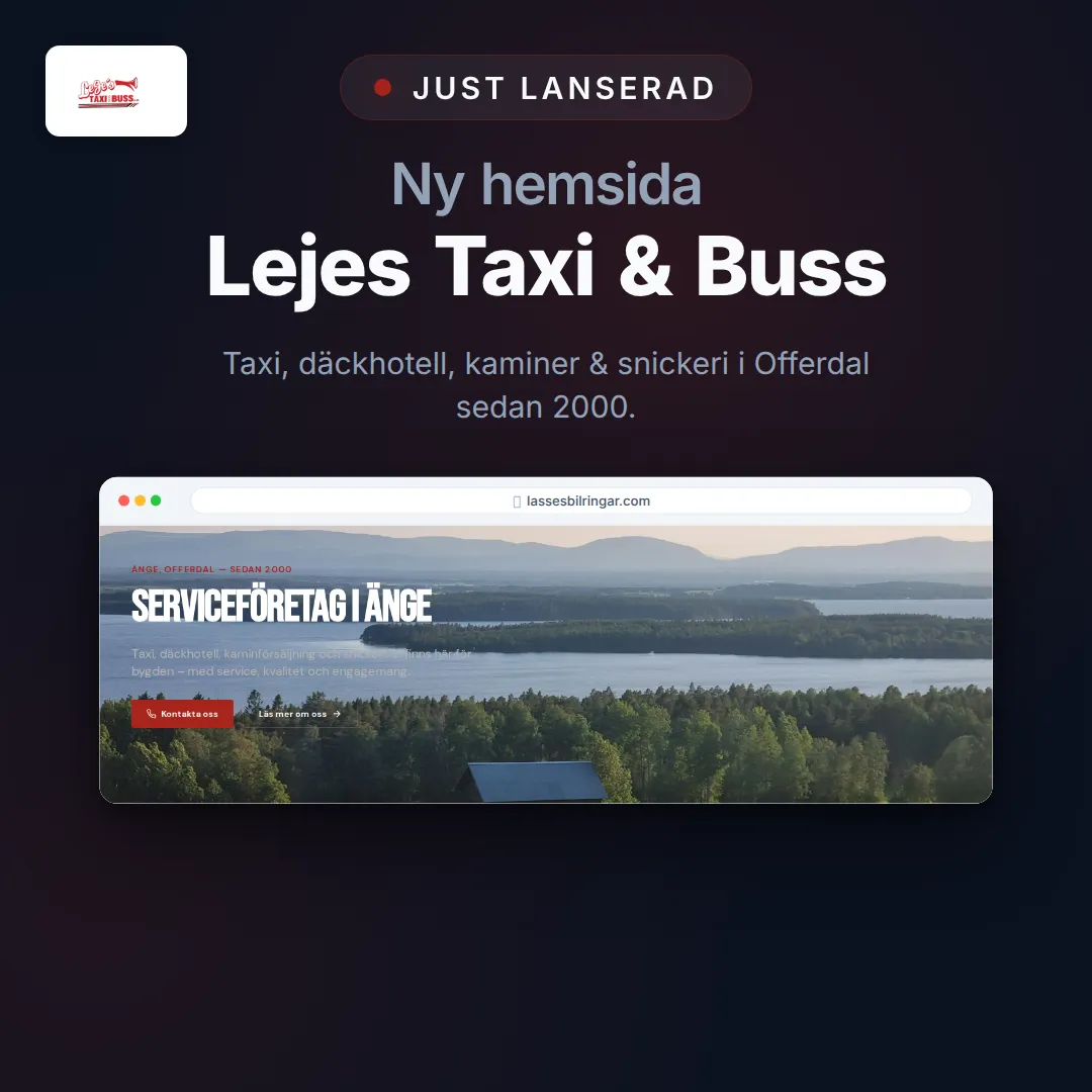 Launch-content för Lejes Taxi & Buss